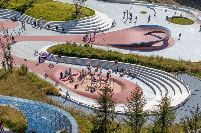 Центральный парк Цзинъюэ в городе Чанчунь, Китай