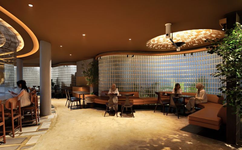 Ресторан на склоне в городе Джакарта, Индонезия