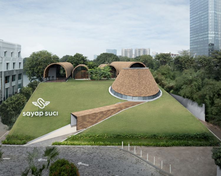 Ресторан на склоне в городе Джакарта, Индонезия