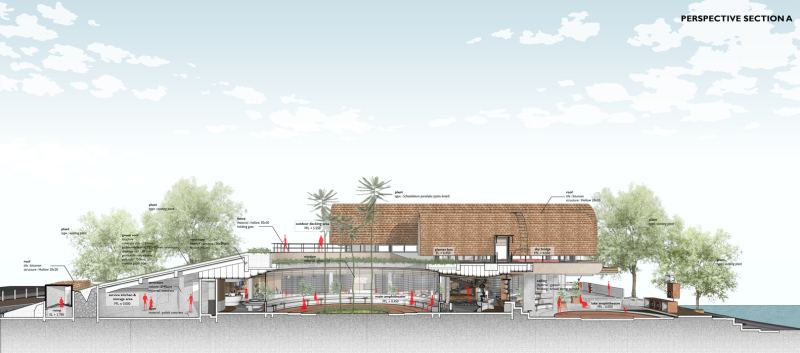 Ресторан на склоне в городе Джакарта, Индонезия