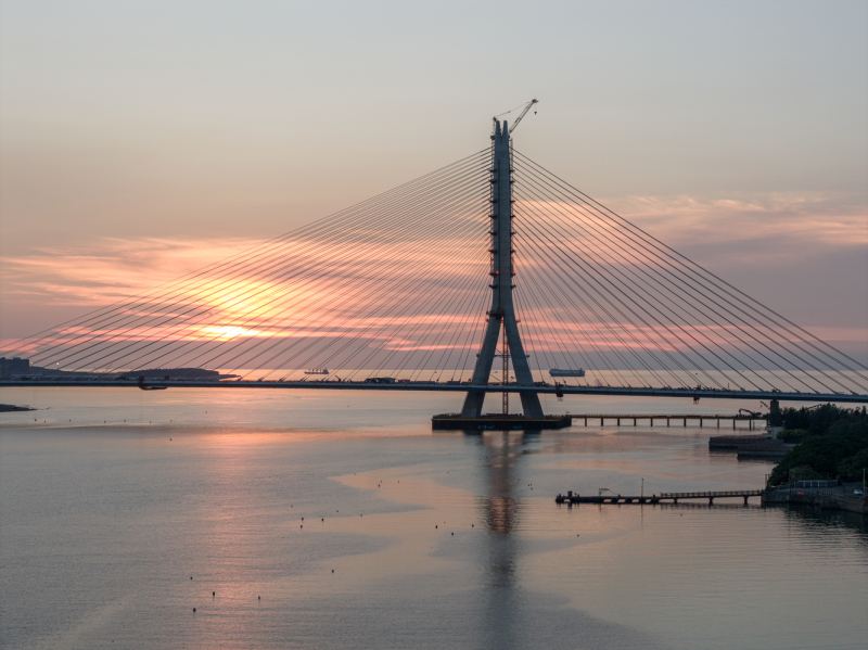 Строительство моста Даньцзян близко к завершению в Тайбэе